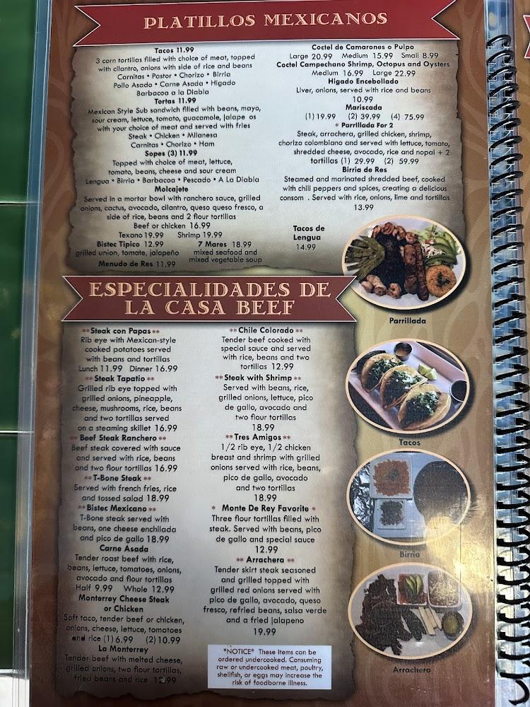 Monte De-Rey Fajitas Texanas